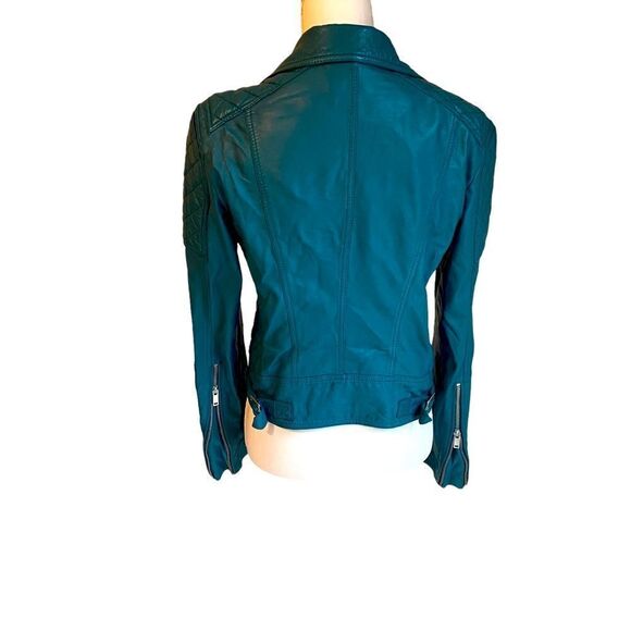 Samantha Sipos New York Leather Quilted Bomber Jacket Size Medium - Picture 8 of 9